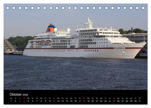 Produktbild: Schiffe im Hamburger Hafen (Tischkalender 2026 DIN A5 quer), CALVENDO Monatskalender