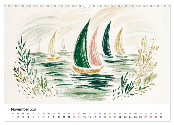 Produktbild: Ein Jahr in sanften Farben (Wandkalender 2027 DIN A3 quer), CALVENDO Monatskalender