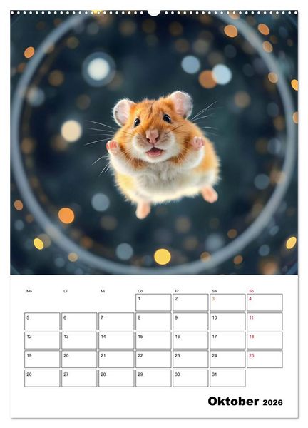 Produktbild: Space Hamster - Mit KI Hamster Astronauten im Weltall (Wandkalender 2026 DIN A2 hoch), CALVENDO Monatskalender