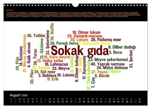 Produktbild: Sprachkalender T&uuml;rkisch-Deutsch (Wandkalender 2026 DIN A3 quer), CALVENDO Monatskalender