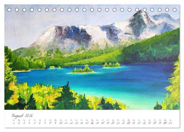Produktbild: Oberbayerns Seen in Farbe - mit Pinsel und Farbe an den Ufern bayerischer Seen (Tischkalender 2026 DIN A5 quer), CALVENDO Monatskalender