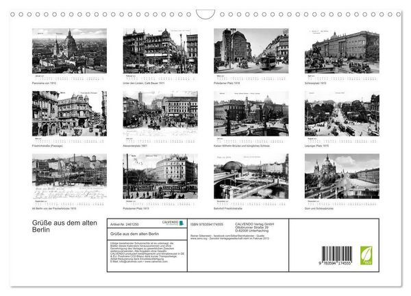 Produktbild: Gr&uuml;&szlig;e aus dem alten Berlin (Wandkalender 2027 DIN A3 quer), CALVENDO Monatskalender