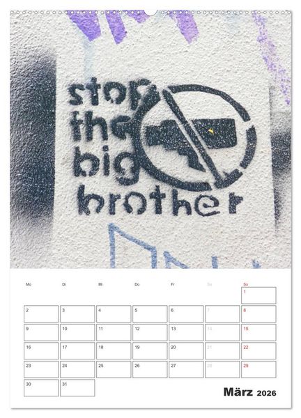 Produktbild: STENCIL ART 2026 - Schablonen Graffiti an H&auml;userfassaden / Planer (hochwertiger Premium Wandkalender 2026 DIN A2 hoch), Kunstdruck in Hochglanz