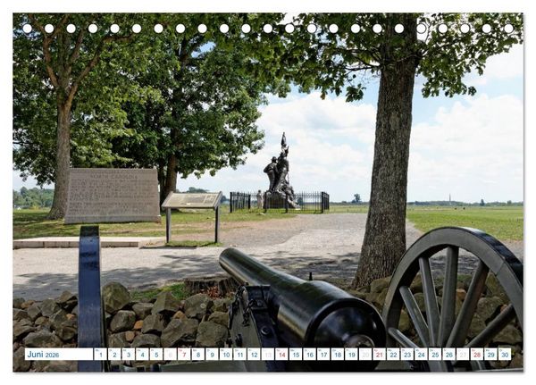 Produktbild: Gettysburg Military Park (Tischkalender 2026 DIN A5 quer), CALVENDO Monatskalender