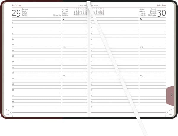 Produktbild: Buchkalender Premium Fire schwarz-rot A5 2027