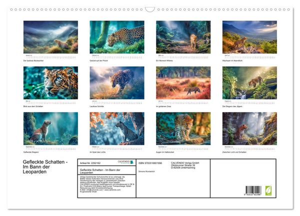 Produktbild: Gefleckte Schatten - Im Bann der Leoparden (Wandkalender 2027 DIN A2 quer), CALVENDO Monatskalender