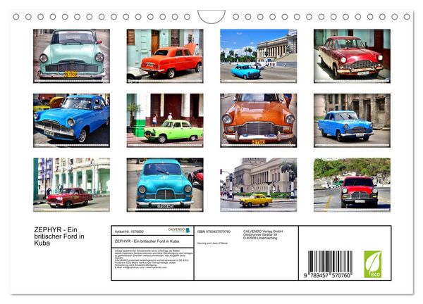 Produktbild: ZEPHYR - Ein britischer Ford in Kuba (Wandkalender 2026 DIN A4 quer), CALVENDO Monatskalender