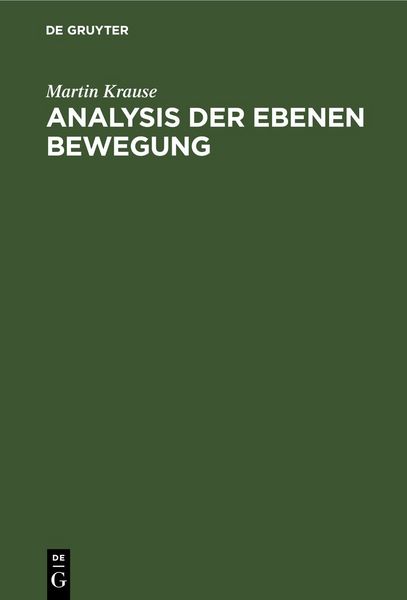 Produktbild: Analysis der Ebenen Bewegung