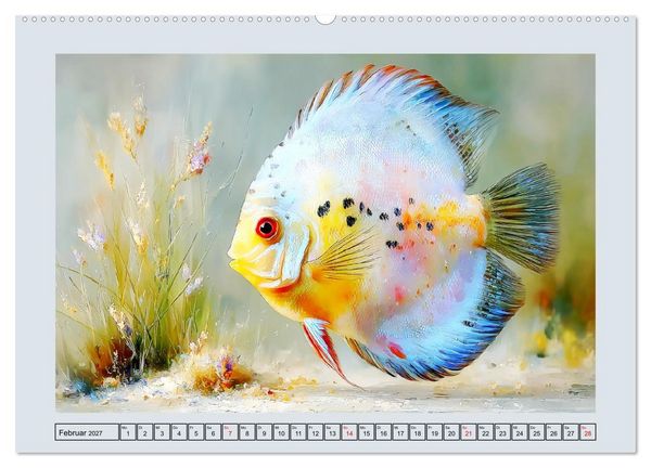 Produktbild: Diskusfische. Buntbarsche im S&uuml;&szlig;wasserbecken (Wandkalender 2027 DIN A2 quer), CALVENDO Monatskalender