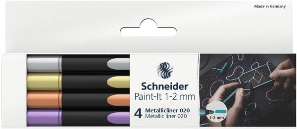 Produktbild: Schneider Metallicliner 020 Paint-It 1-2 mm, 4er Set