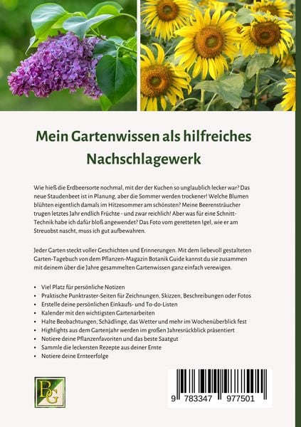 Produktbild: Botanik Guide Gartentagebuch