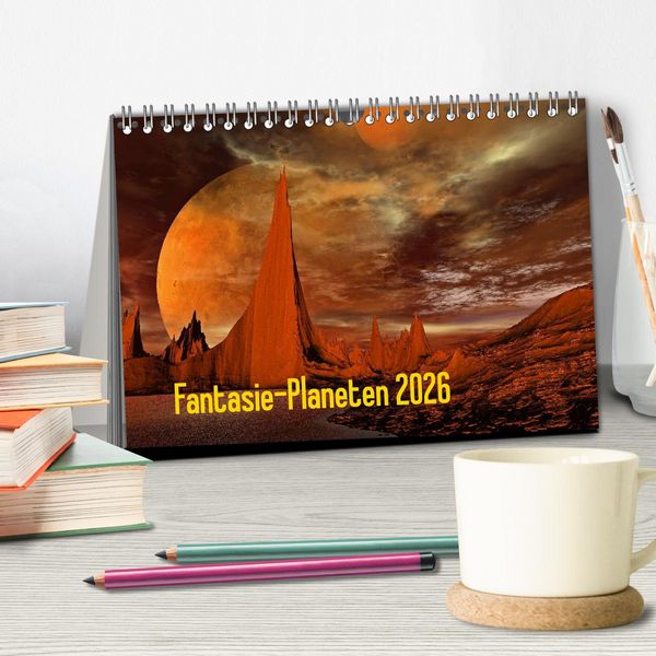 Produktbild: Fantasie-Planeten (Tischkalender 2026 DIN A5 quer), CALVENDO Monatskalender