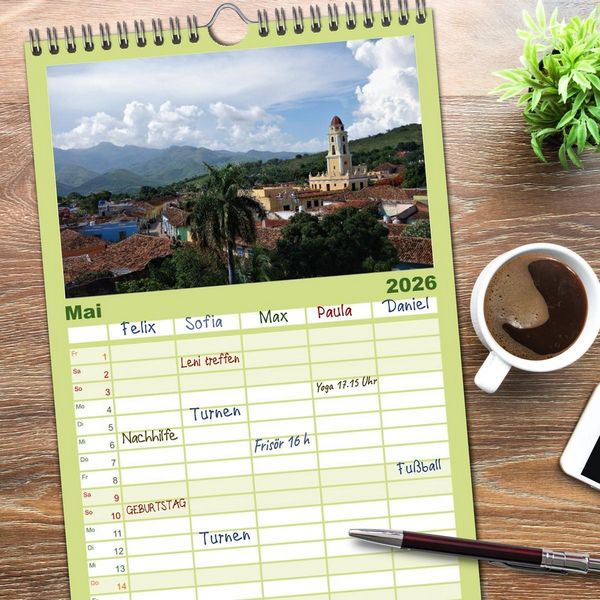 Produktbild: Familienplaner 2026 - Kuba - Ein ganzes Jahr Karibikflair mit 5 Spalten (Wandkalender, 21 x 45 cm) CALVENDO