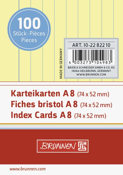 Produktbild: Brunnen Karteikarte A8 lin ge 100St