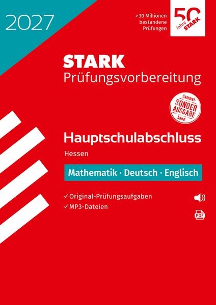 Produktbild: STARK Mathematik, Deutsch, Englisch - Hauptschulabschluss 2027 Hessen - Pr&uuml;fungsvorbereitung