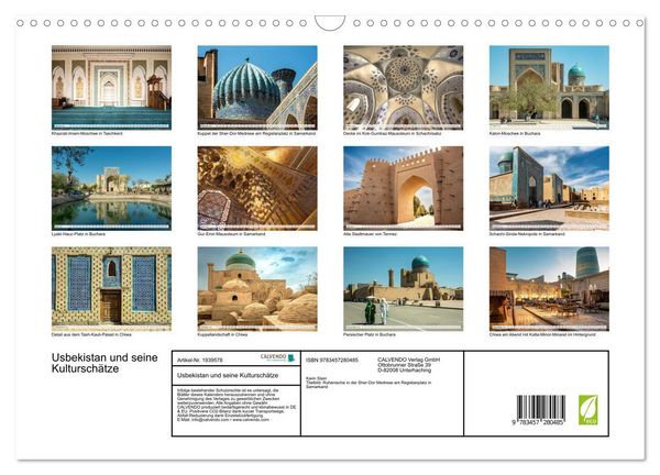 Produktbild: Usbekistan und seine Kultursch&auml;tze (Wandkalender 2026 DIN A3 quer), CALVENDO Monatskalender