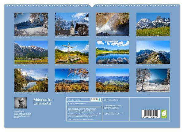 Produktbild: Abtenau im Lammertal (hochwertiger Premium Wandkalender 2026 DIN A2 quer), Kunstdruck in Hochglanz