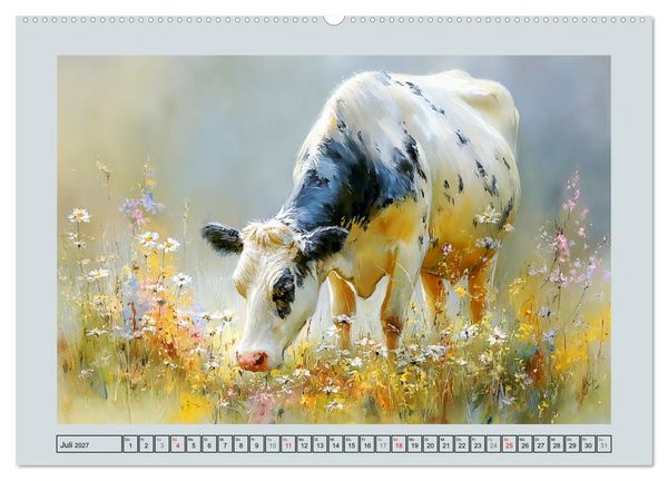 Produktbild: K&uuml;he und K&auml;lber. L&auml;ndliche Idylle (Wandkalender 2027 DIN A2 quer), CALVENDO Monatskalender