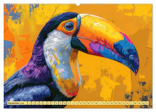 Produktbild: Tiere im Pop Art Kleid (hochwertiger Premium Wandkalender 2026 DIN A2 quer), Kunstdruck in Hochglanz