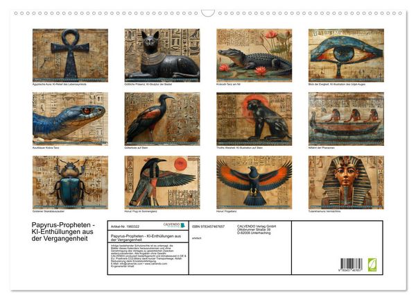 Produktbild: Papyrus-Propheten - KI-Enth&uuml;llungen aus der Vergangenheit (Wandkalender 2026 DIN A2 quer), CALVENDO Monatskalender