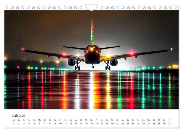 Produktbild: Flugzeuge - Stahlriesen am Himmel (Wandkalender 2026 DIN A4 quer), CALVENDO Monatskalender