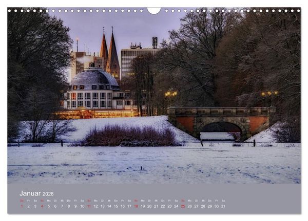 Produktbild: Nachts in Bremen (Wandkalender 2026 DIN A3 quer), CALVENDO Monatskalender