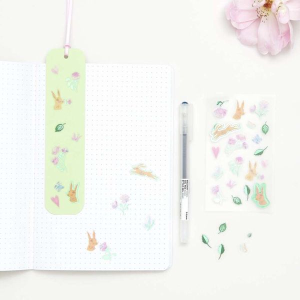 Produktbild: Foliensticker La Vie en Rose, Blumen & Hasen
