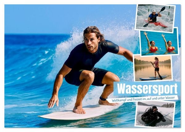 Wassersport. Wettkampf und Freizeit im, auf und unter Wasser (Tischkalender 2026 DIN A5 quer), CALVENDO Monatskalender