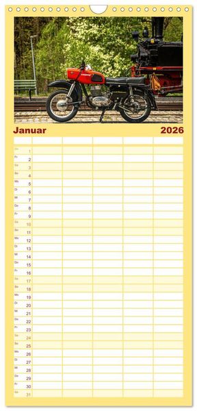 Produktbild: Familienplaner 2026 - Meine MZ ES 250/2 unterwegs in Chemnitz mit 5 Spalten (Wandkalender, 21 x 45 cm) CALVENDO