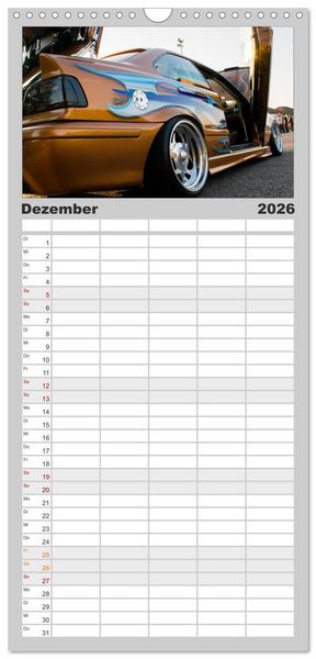 Produktbild: Familienplaner 2026 - Tuning Power mit 5 Spalten (Wandkalender, 21 x 45 cm) CALVENDO