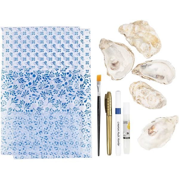 Produktbild: Creativ Company Kreativ Set D&eacute;coupage, Austernschalen, Blau