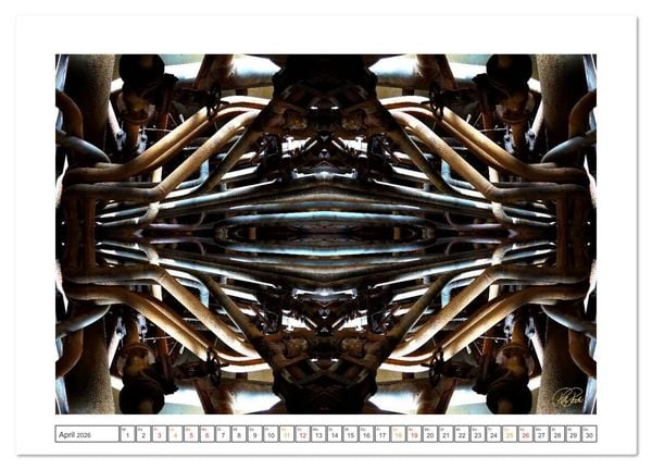 Produktbild: Faszination Spiegelung - Industrie und Technik (Wandkalender 2026 DIN A2 quer), CALVENDO Monatskalender
