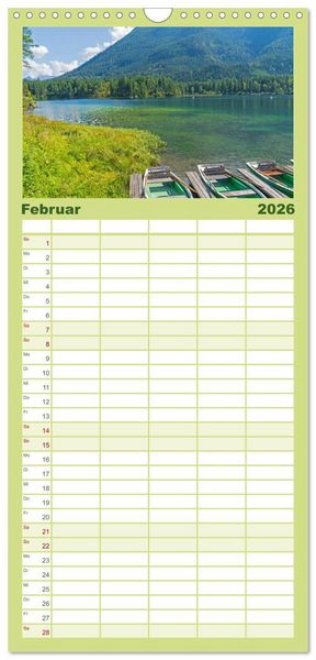 Produktbild: Familienplaner 2026 - Malerische Seen in Bayern mit 5 Spalten (Wandkalender, 21 x 45 cm) CALVENDO