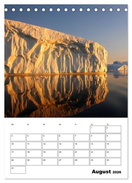 Produktbild: Die Eisberge von Ilulissat (Tischkalender 2026 DIN A5 hoch), CALVENDO Monatskalender