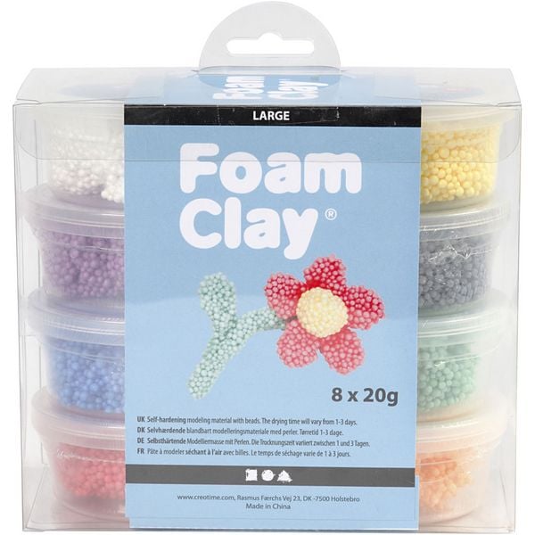 Produktbild: Creativ Company Foam Clay Large, sortierte Farben, 8x20 g