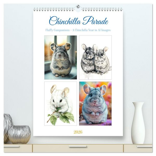 Chinchilla Parade (High Quality Premium Wall Calendar 2026 DIN A2 portrait),CALVENDO 12 Month Wall Calendar