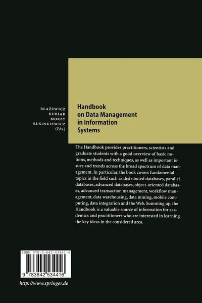 Produktbild: Handbook on Data Management in Information Systems