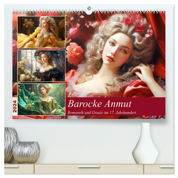 Barocke Anmut. Romantik und Grazie im 17. Jahrhundert (hochwertiger Premium Wandkalender 2024 DIN A2 quer), Kunstdruck i