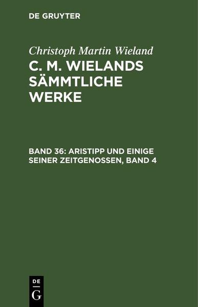 Produktbild: Aristipp und einige seiner Zeitgenossen, Band 4