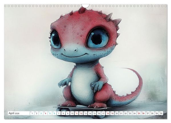 Produktbild: Dinozauber &ndash; Wenn Urzeitbewohner zu Freunden werden (Wandkalender 2026 DIN A3 quer), CALVENDO Monatskalender