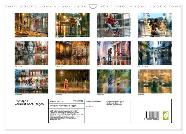 Produktbild: Pluviophil - Verr&uuml;ckt nach Regen (Wandkalender 2027 DIN A3 quer), CALVENDO Monatskalender