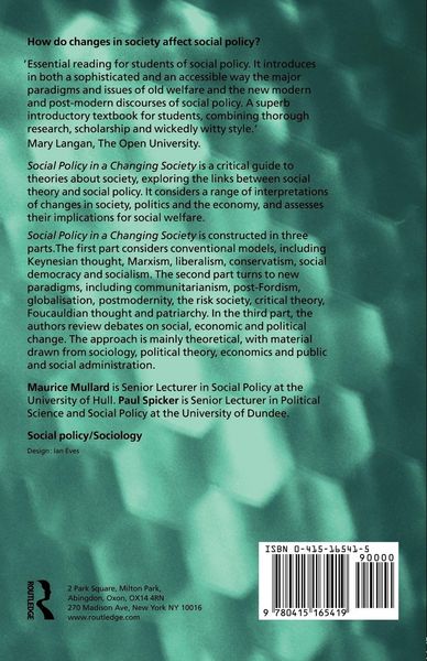 Produktbild: Social Policy in a Changing Society