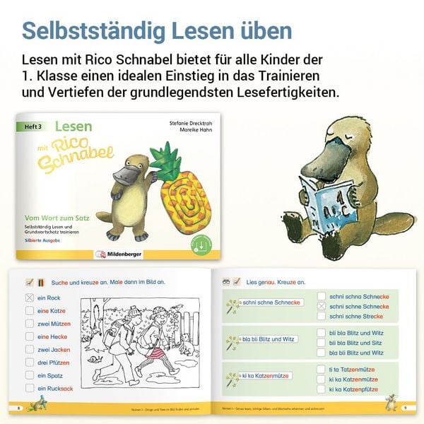 Produktbild: Lesen mit Rico Schnabel, Heft 3: Vom Wort zum Satz - silbierte Ausgabe
