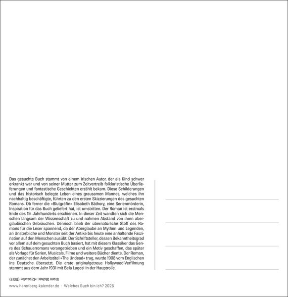 Produktbild: Welches Buch bin ich? Premium-Postkartenkalender 2026 - Literarischer Rätselkalender