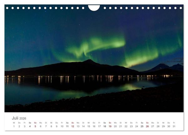 Produktbild: Nordlichter - Magische N&auml;chte in Skandinavien (Wandkalender 2026 DIN A4 quer), CALVENDO Monatskalender