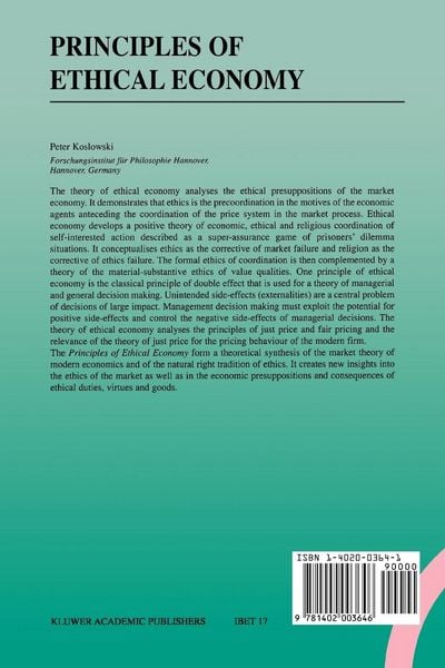 Produktbild: Principles of Ethical Economy
