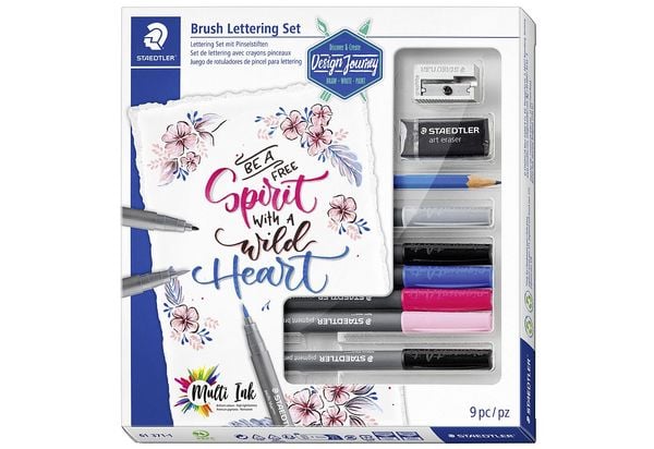 Produktbild: STAEDTLER Schreib- und Zeichbedarf pigment brush Lettering Set Design Journey, 9er Set