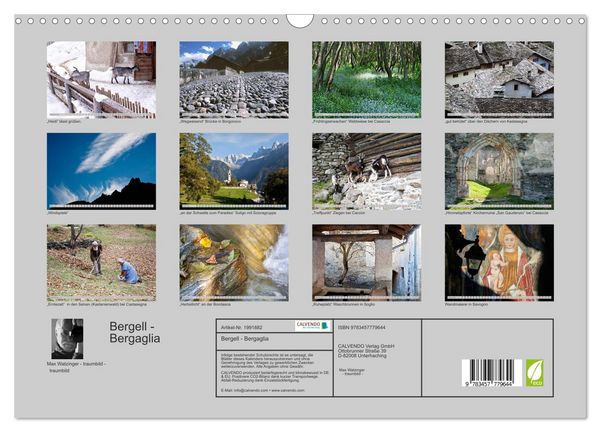 Produktbild: Bergell - Bergaglia (Wandkalender 2026 DIN A3 quer), CALVENDO Monatskalender