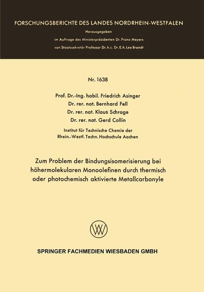 Produktbild: Zum Problem der Bindungsisomerisierung bei h&ouml;hermolekularen Monoolefinen durch thermisch oder photochemisch aktivierte Metallcarbonyle