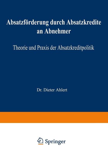 Produktbild: Absatzf&ouml;rderung durch Absatzkredite an Abnehmer